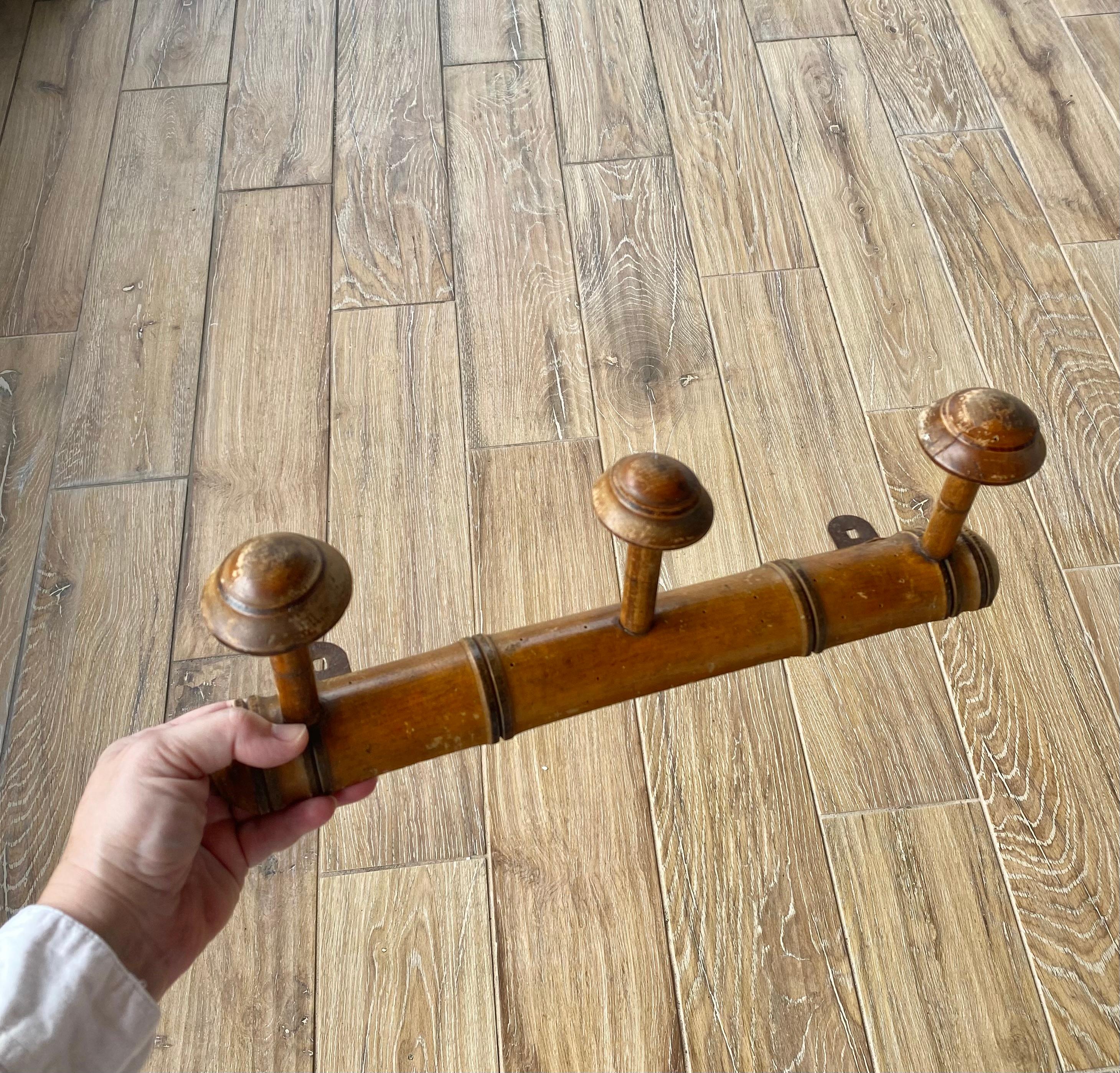 French Faux Bamboo Coat/Purse Hooks For Sale 4