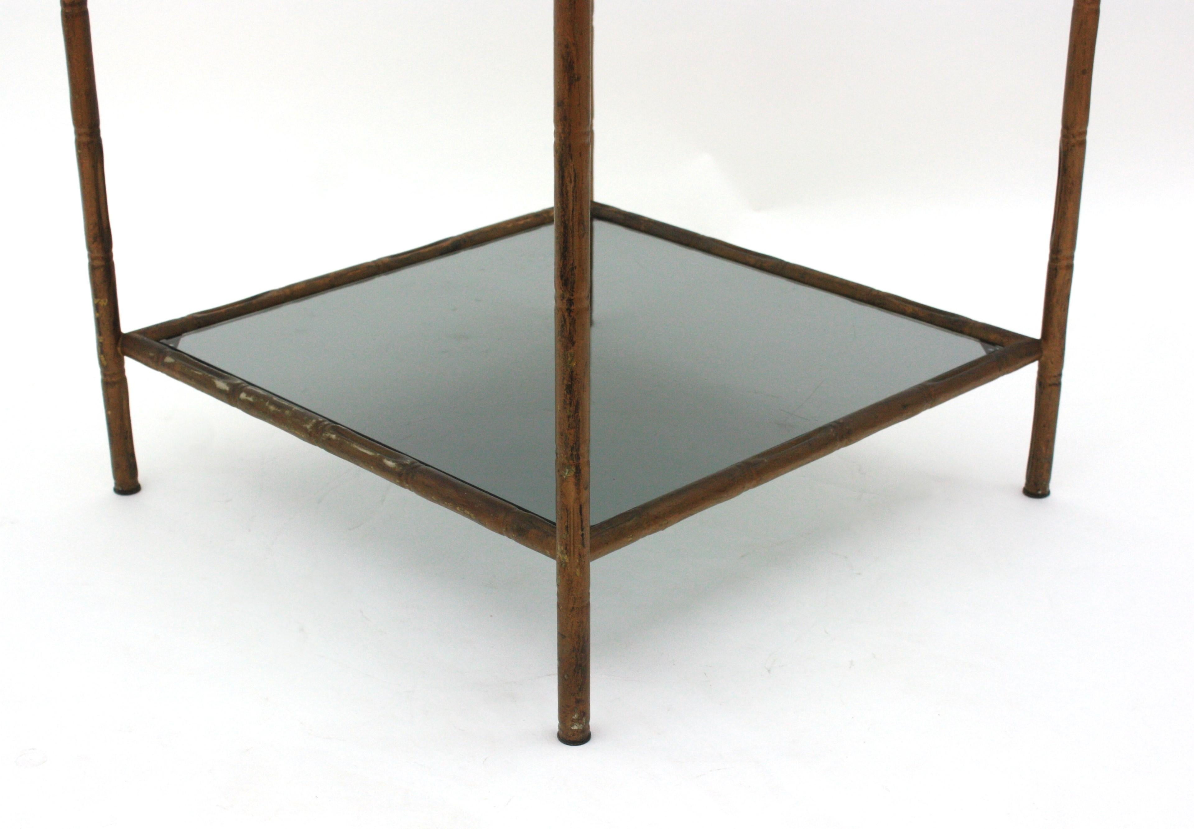 French Faux Bamboo Coffee Table, 1940s For Sale 8