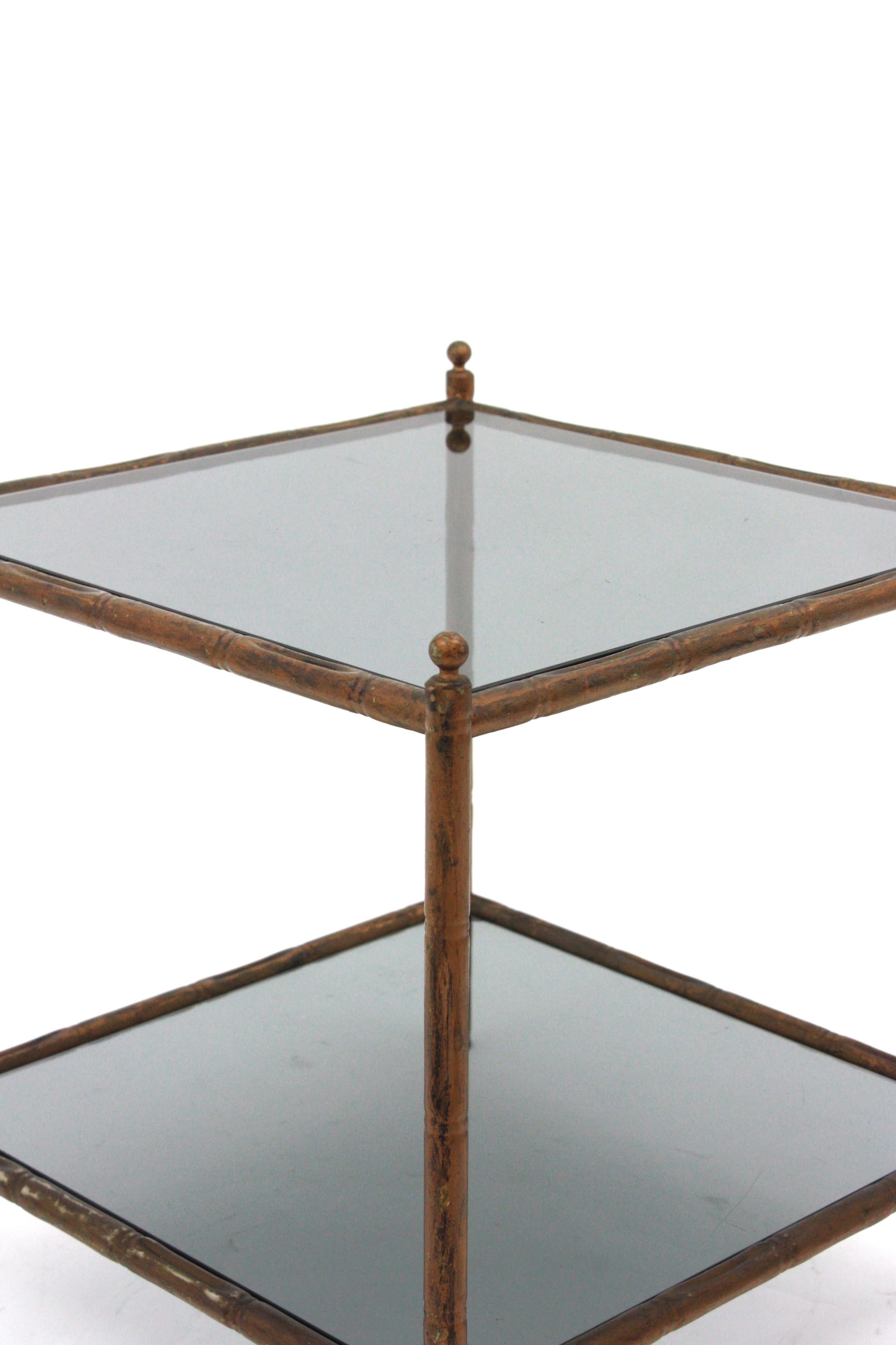 French Faux Bamboo Coffee Table, 1940s In Good Condition For Sale In Barcelona, ES