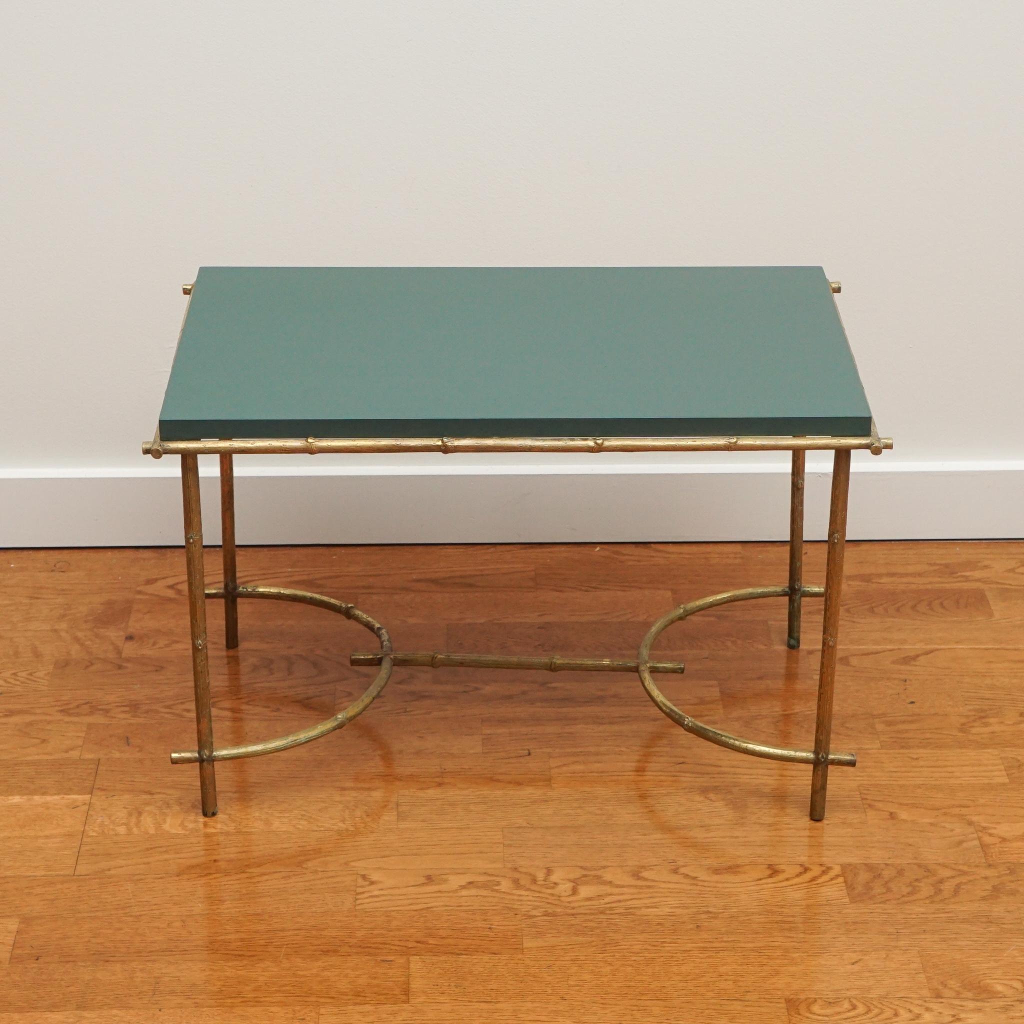 20th Century French Faux Bamboo Coffee Table For Sale