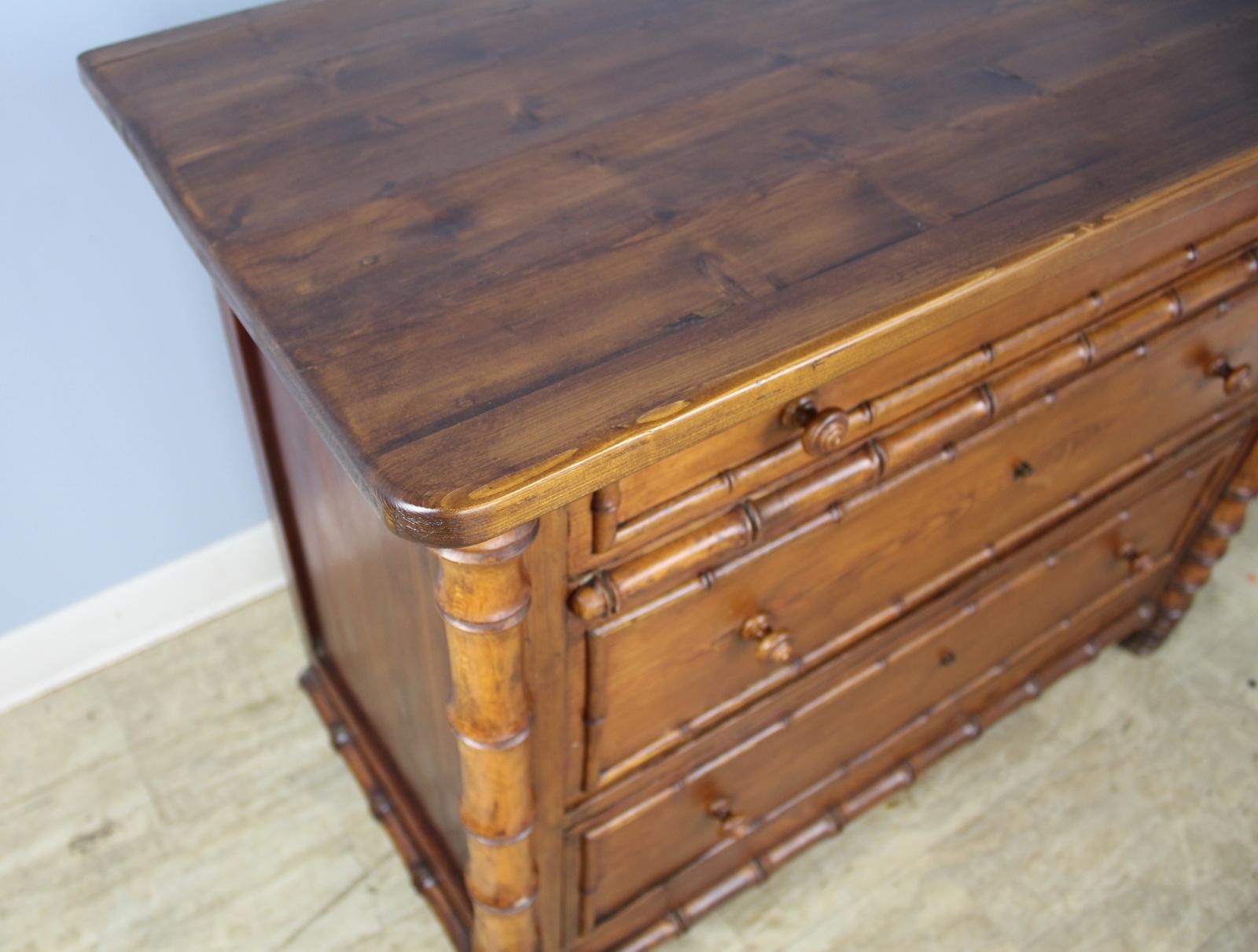 French Faux Bamboo Commode 5