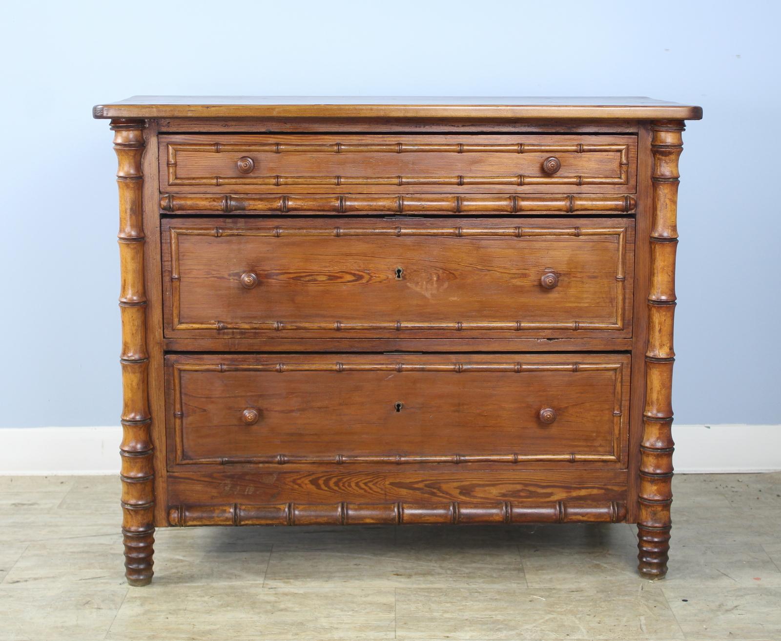 French Faux Bamboo Commode In Good Condition In Port Chester, NY