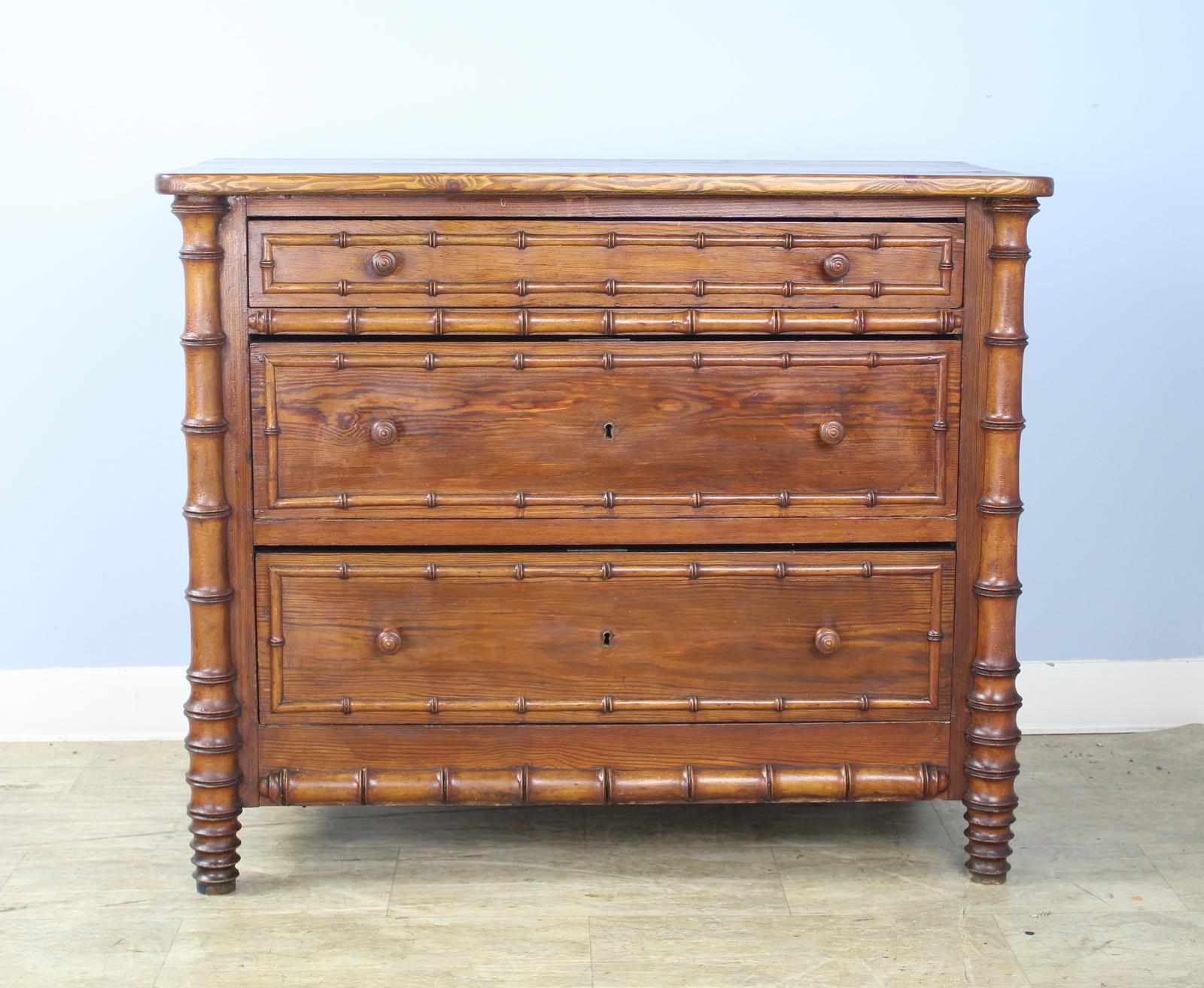 French Faux Bamboo Commode In Good Condition In Port Chester, NY