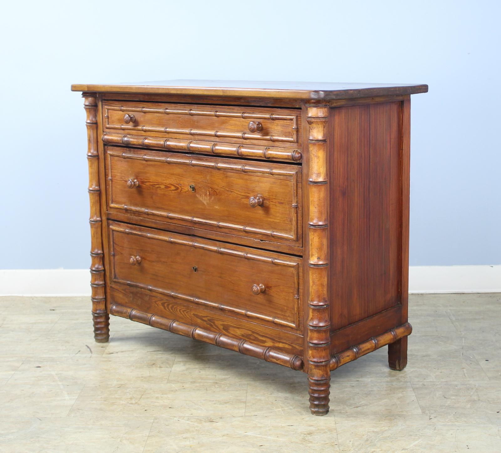 19th Century French Faux Bamboo Commode