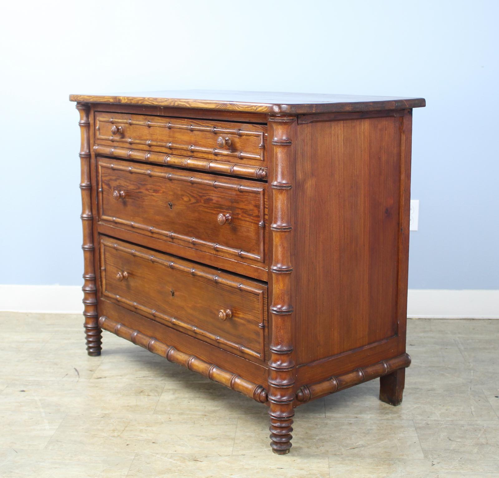 19th Century French Faux Bamboo Commode