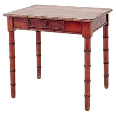 French faux bamboo desk in pine - Early 20th century