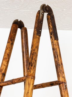 French Faux Bamboo Folding Library Ladder