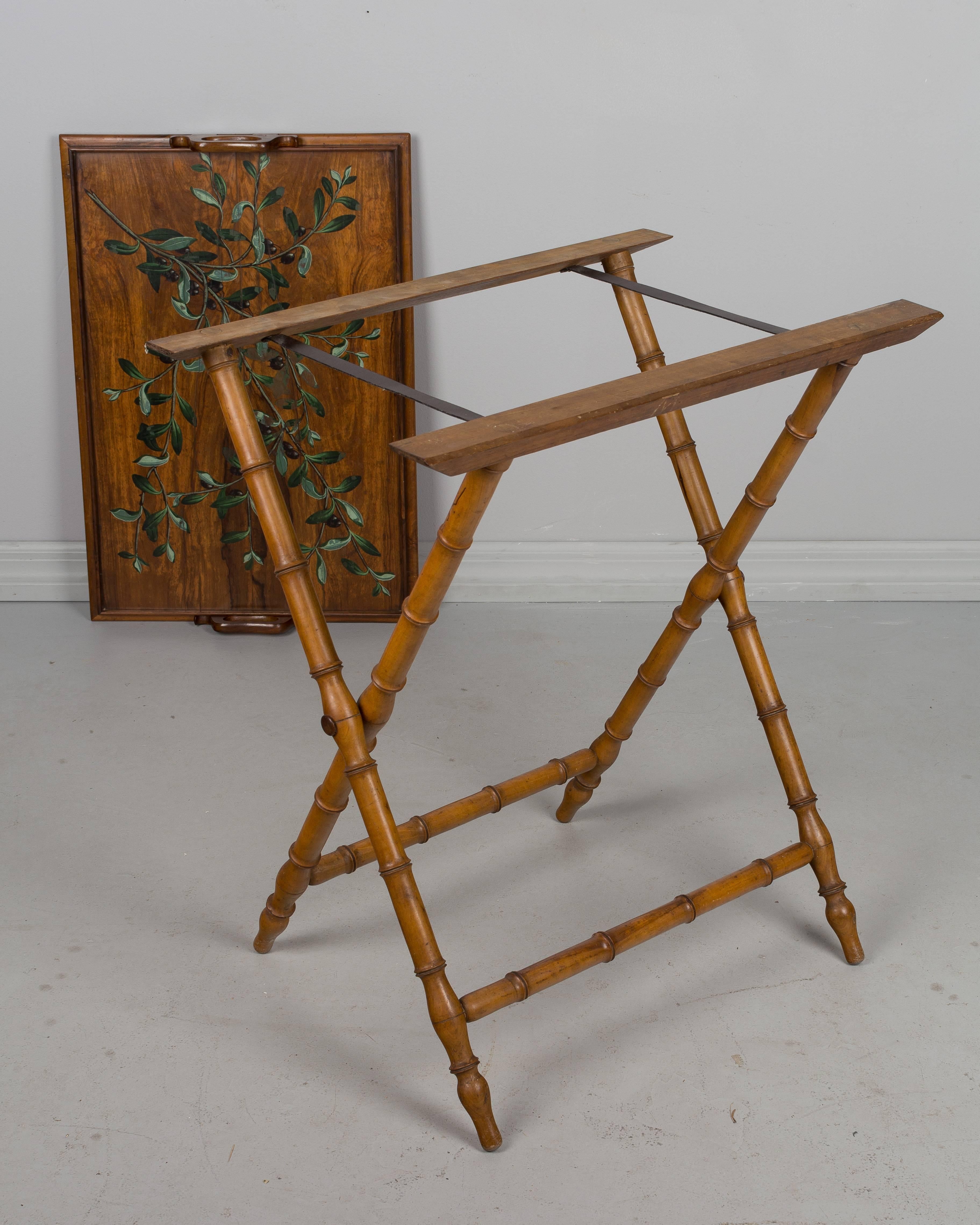 French Faux Bamboo Folding Tray Table 3