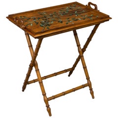 French Faux Bamboo Folding Tray Table