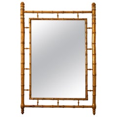 French Faux Bamboo Gilded Mirror