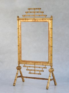French Faux Bamboo Giltwood Fireplace Screen C1900
