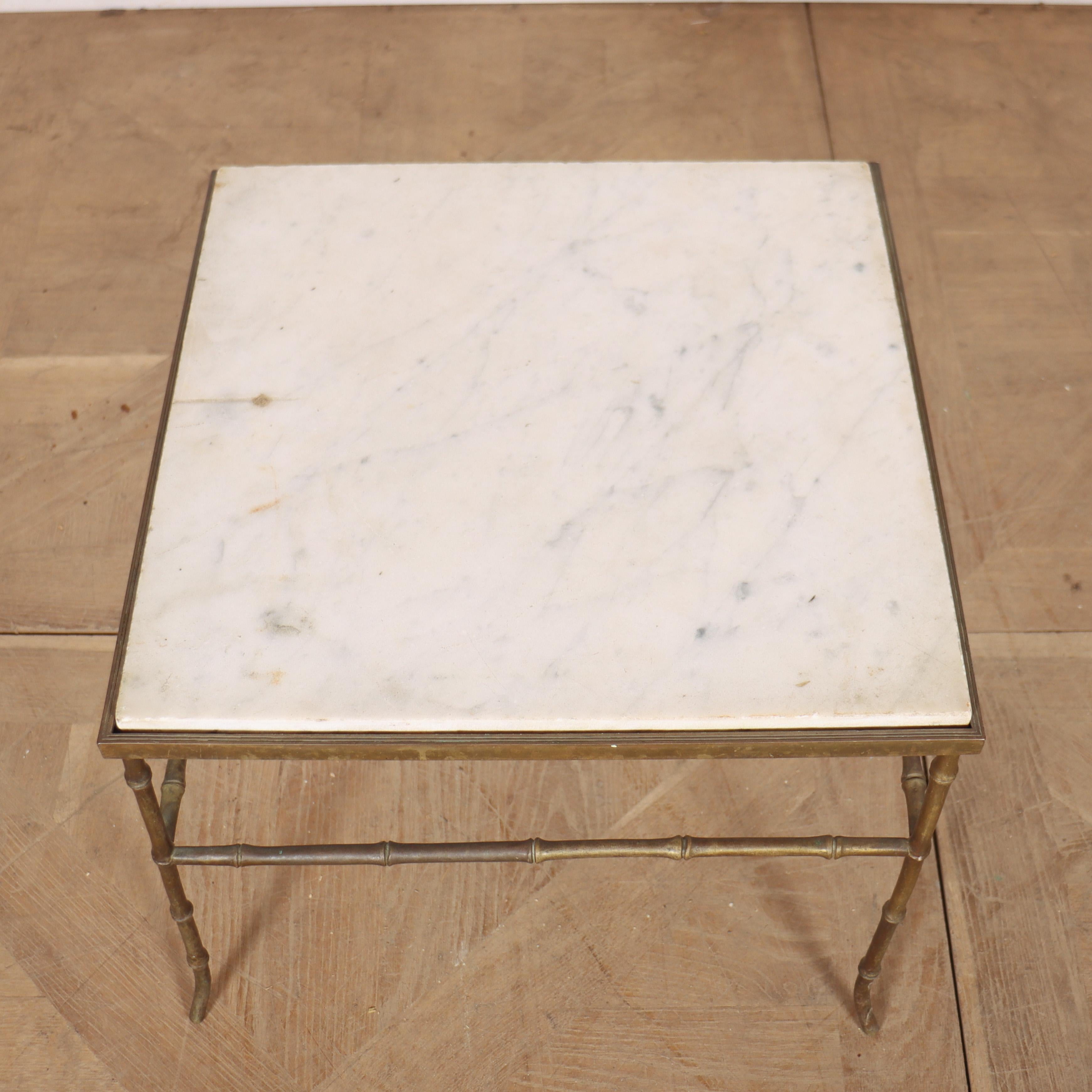 Laiton Table française en faux bambou en vente