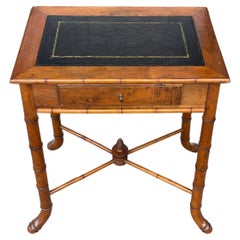 French faux bamboo leather top one drawer stand late 19th century 