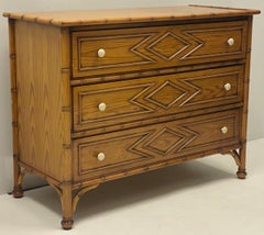 French Faux Bamboo Maple Commode by Grange