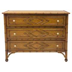 French Faux Bamboo Maple Commode by Grange