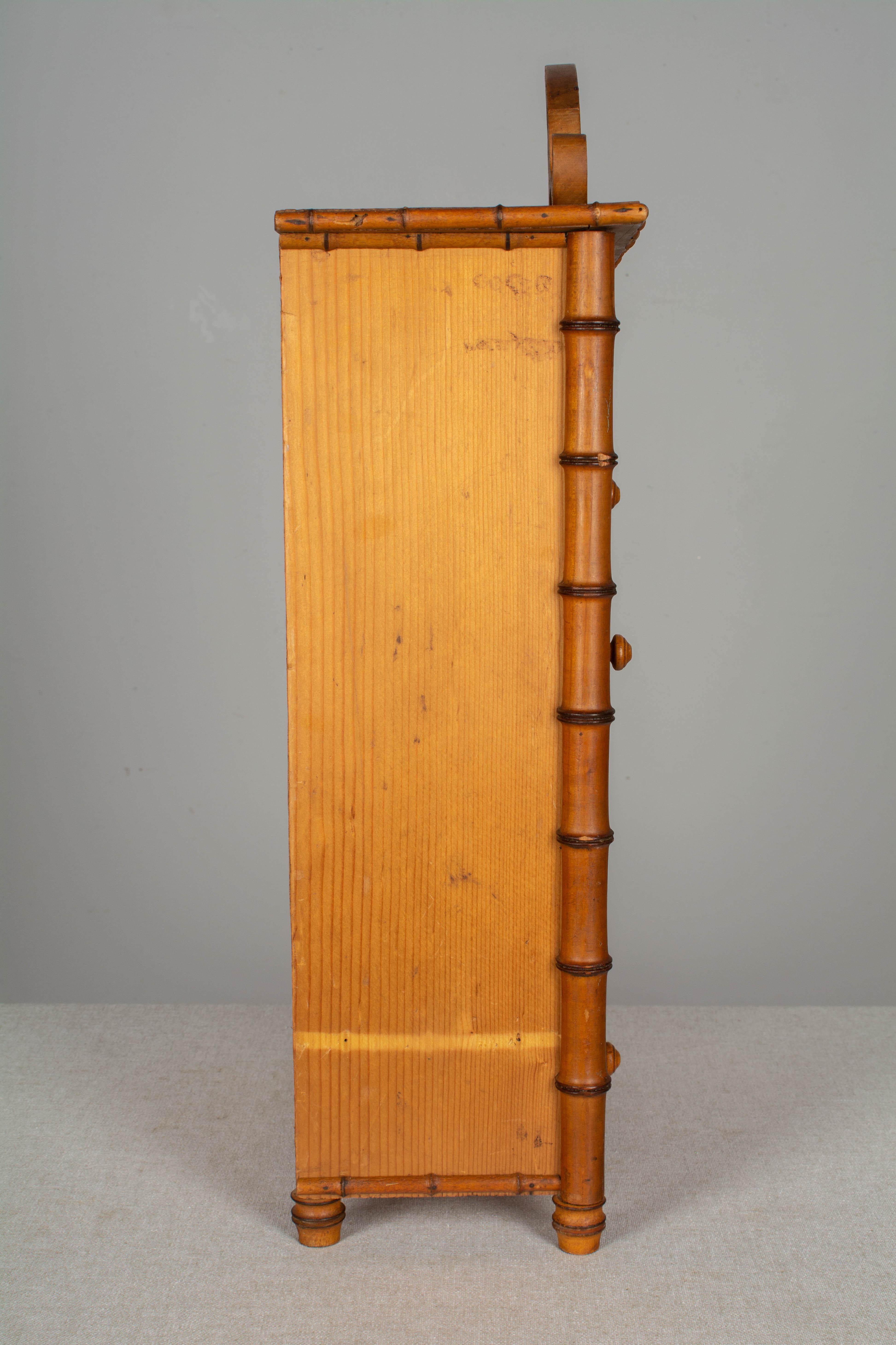 French Faux Bamboo Miniature Armoire 2
