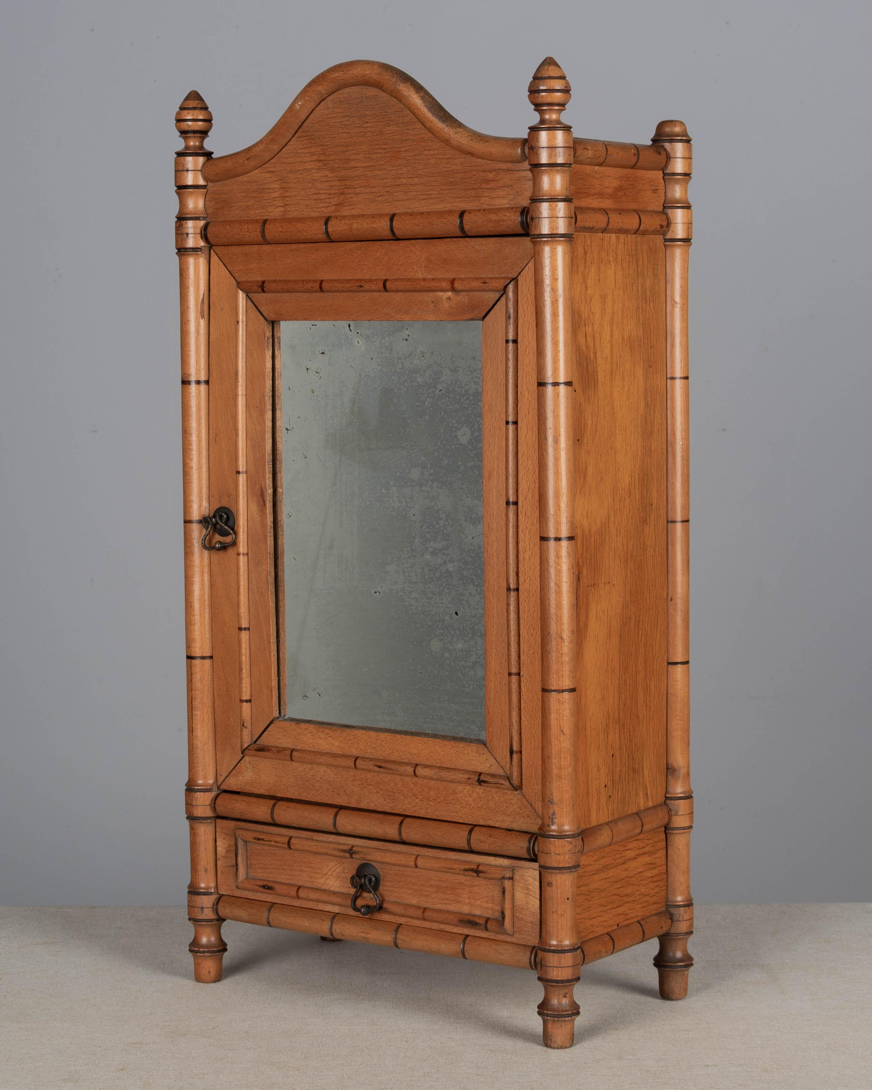 French Faux Bamboo Miniature Armoire or Doll Furniture Francés en venta