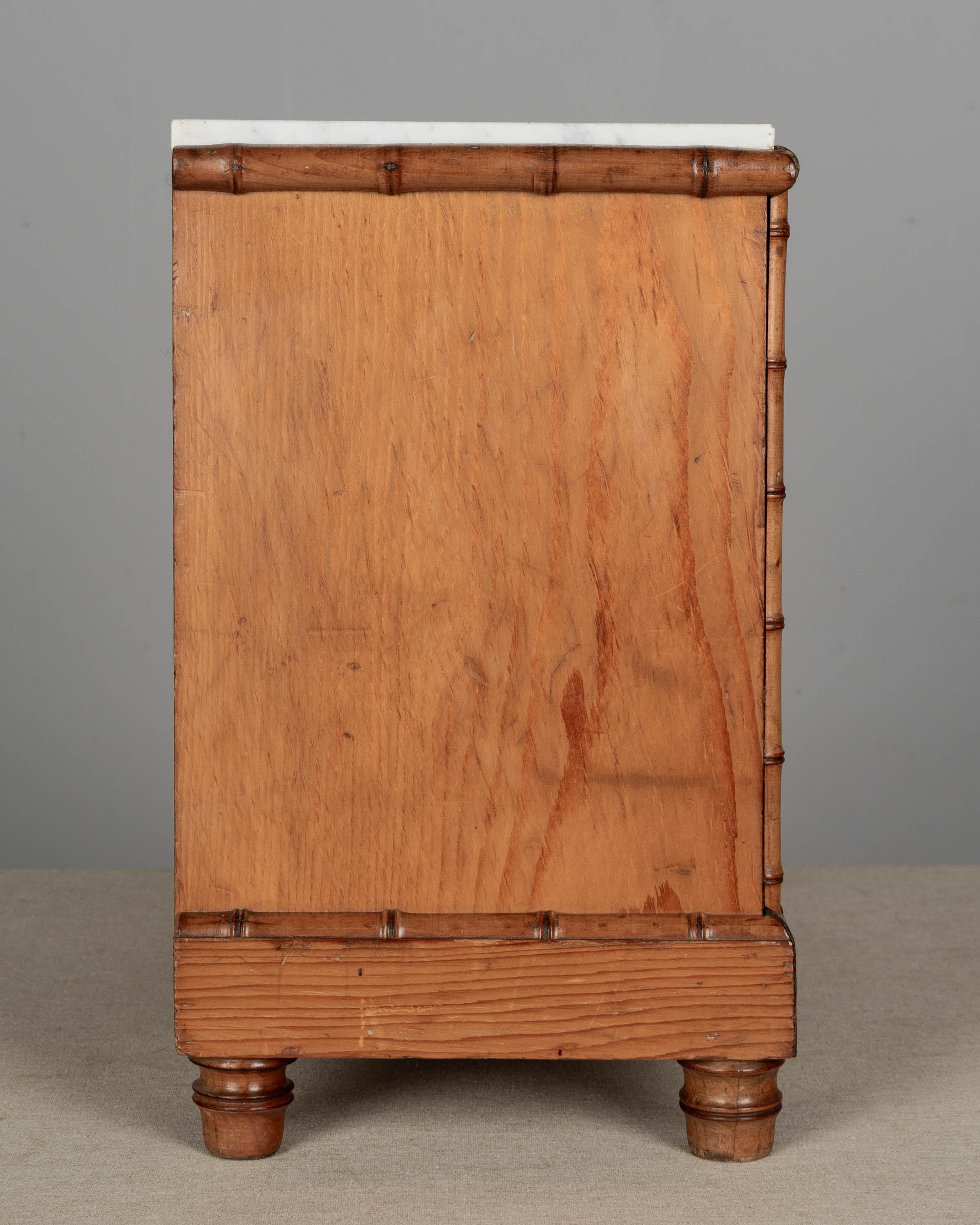 Pine French Faux Bamboo Miniature Commode For Sale