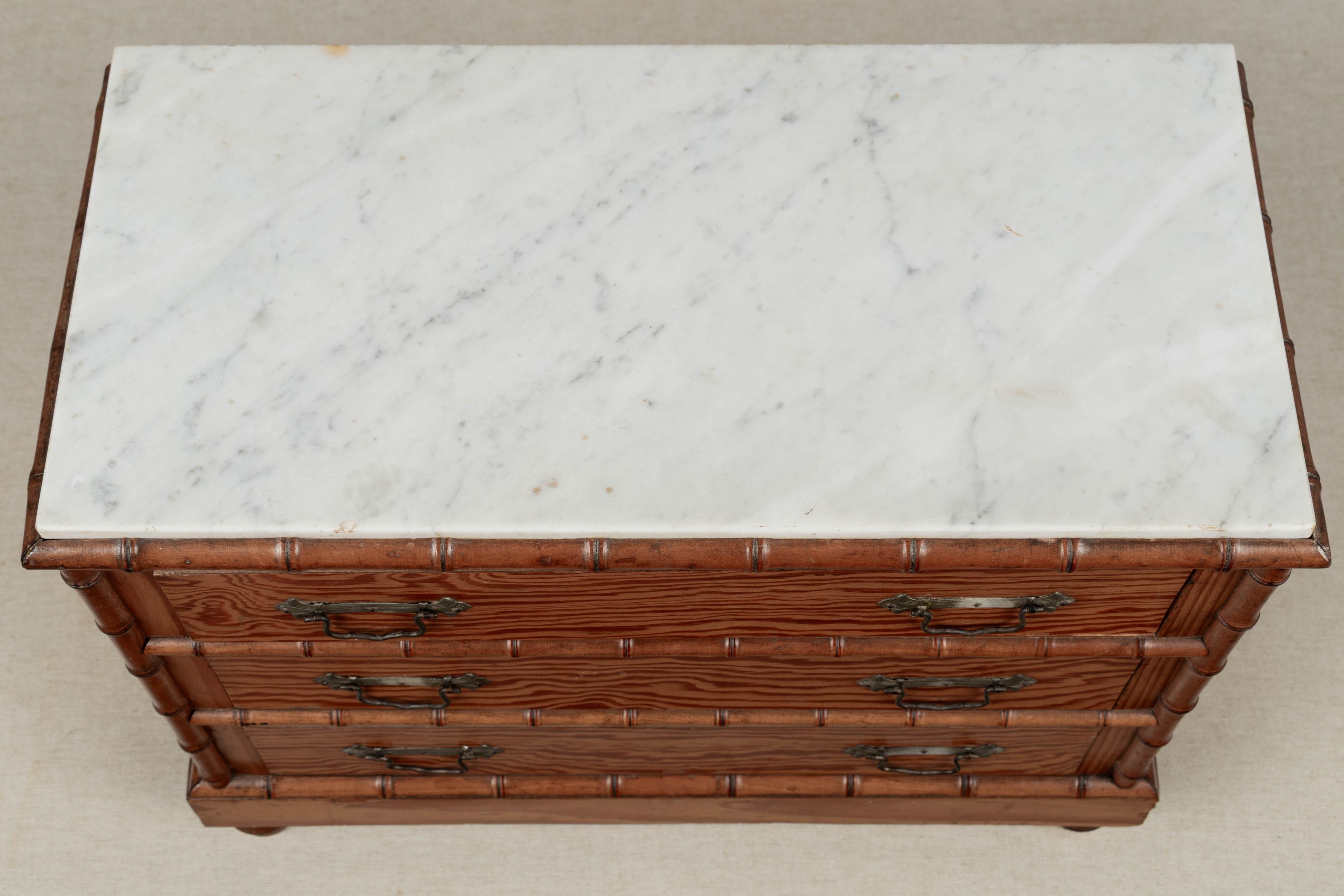 French Faux Bamboo Miniature Commode For Sale 2