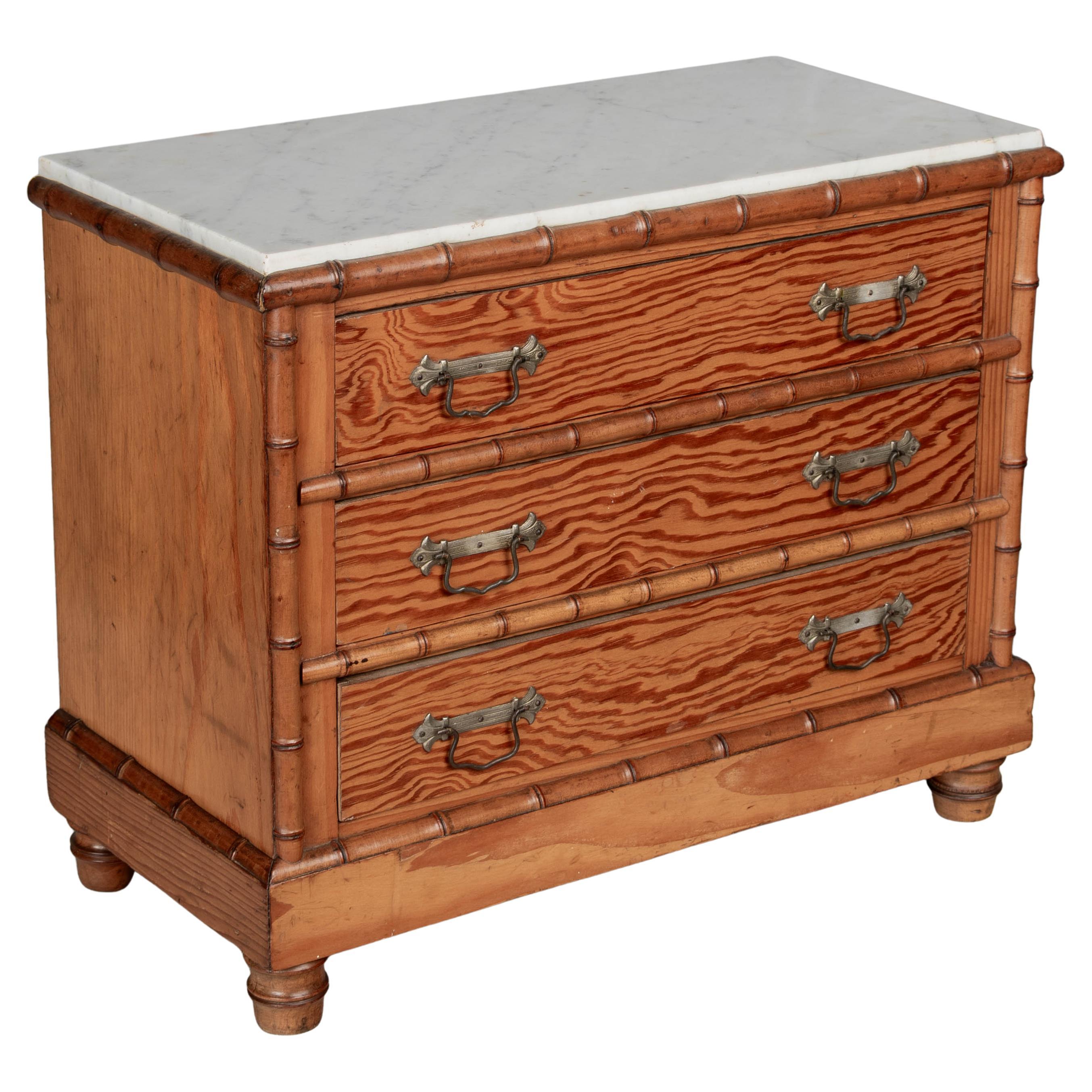 French Faux Bamboo Miniature Commode For Sale