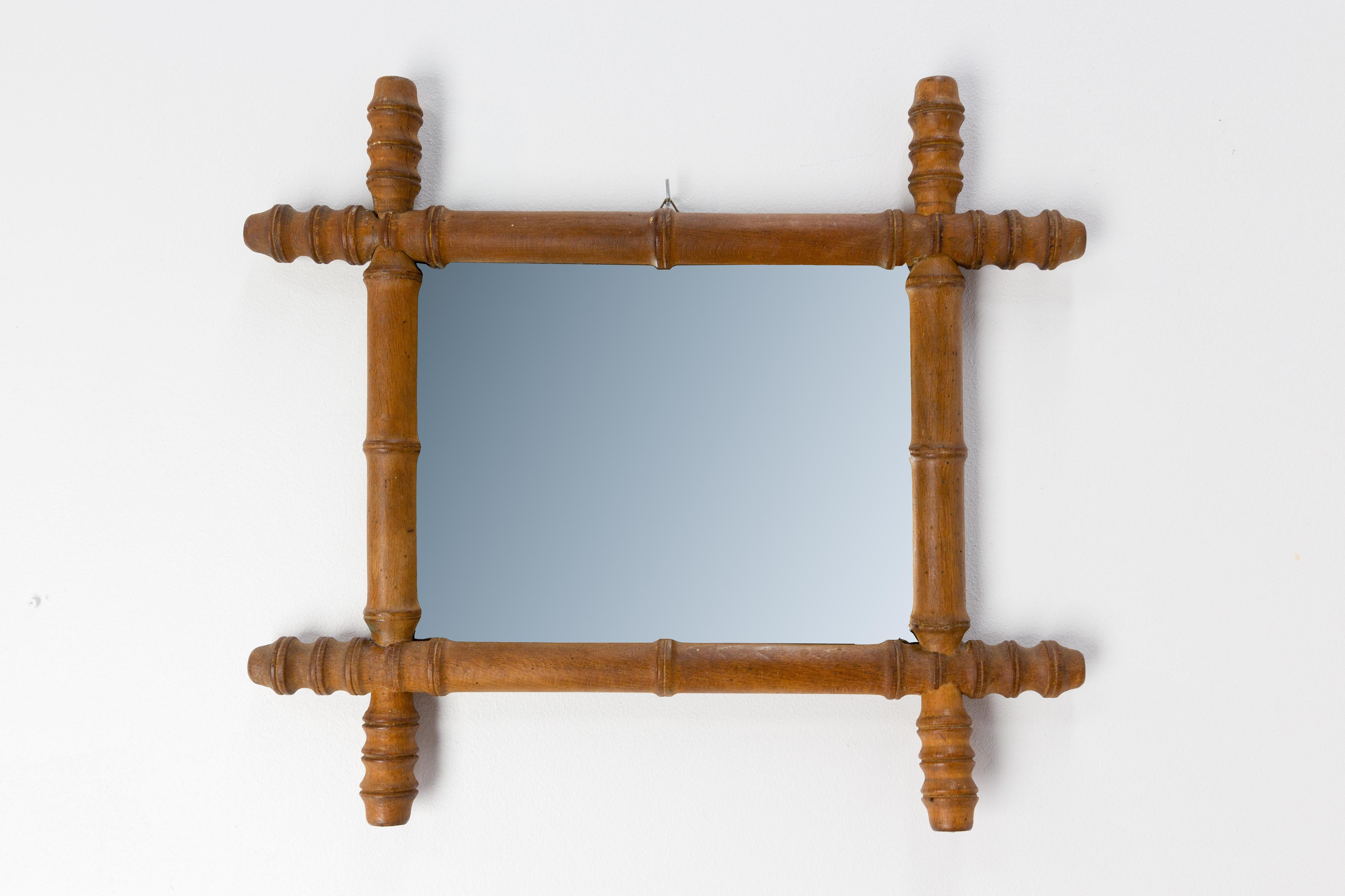 French Faux Bamboo Mirror, circa 1910 For Sale 1