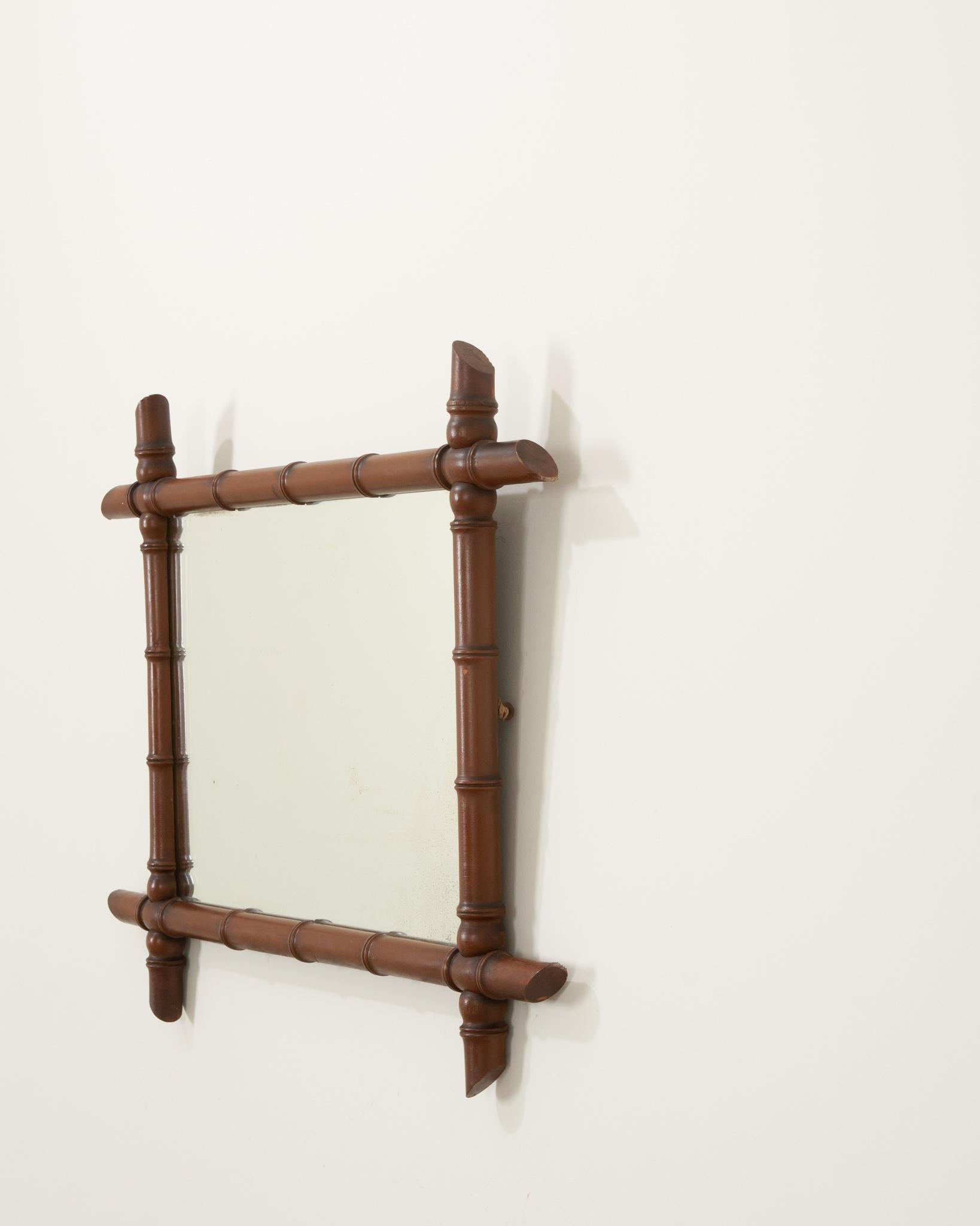 Rustic French Faux Bamboo Mirror
