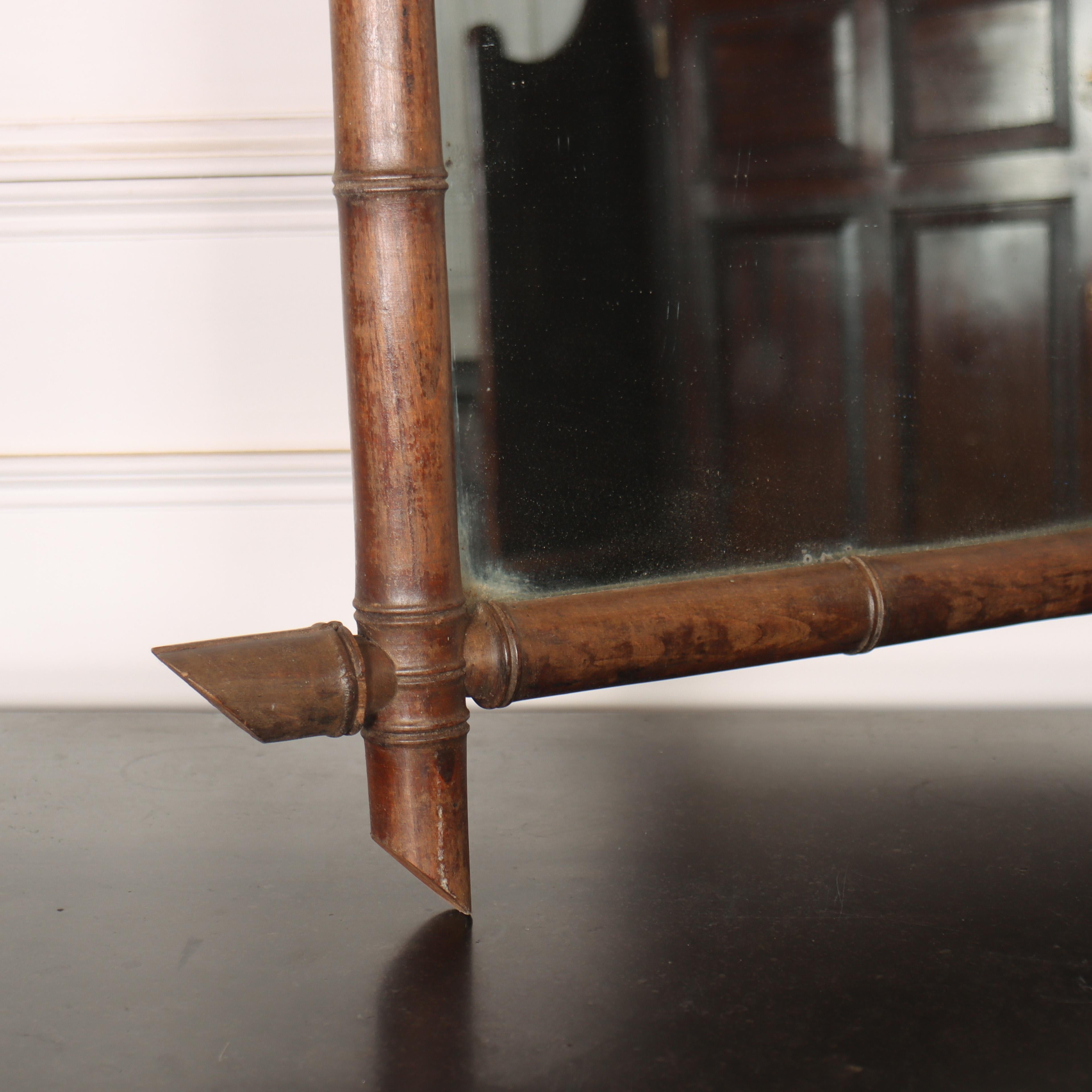 19th Century French Faux Bamboo Mirror For Sale