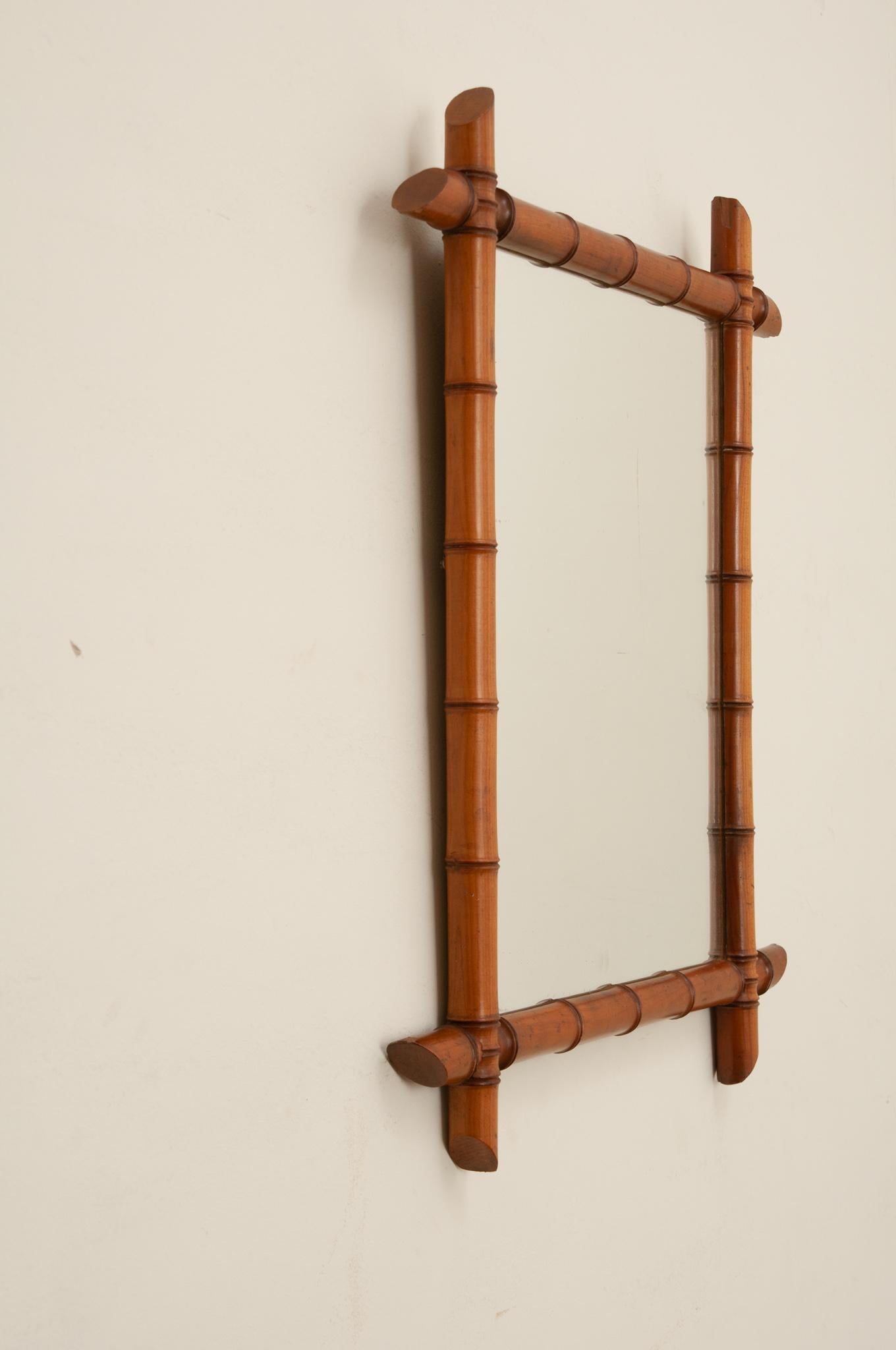 Turned French Faux Bamboo Mirror