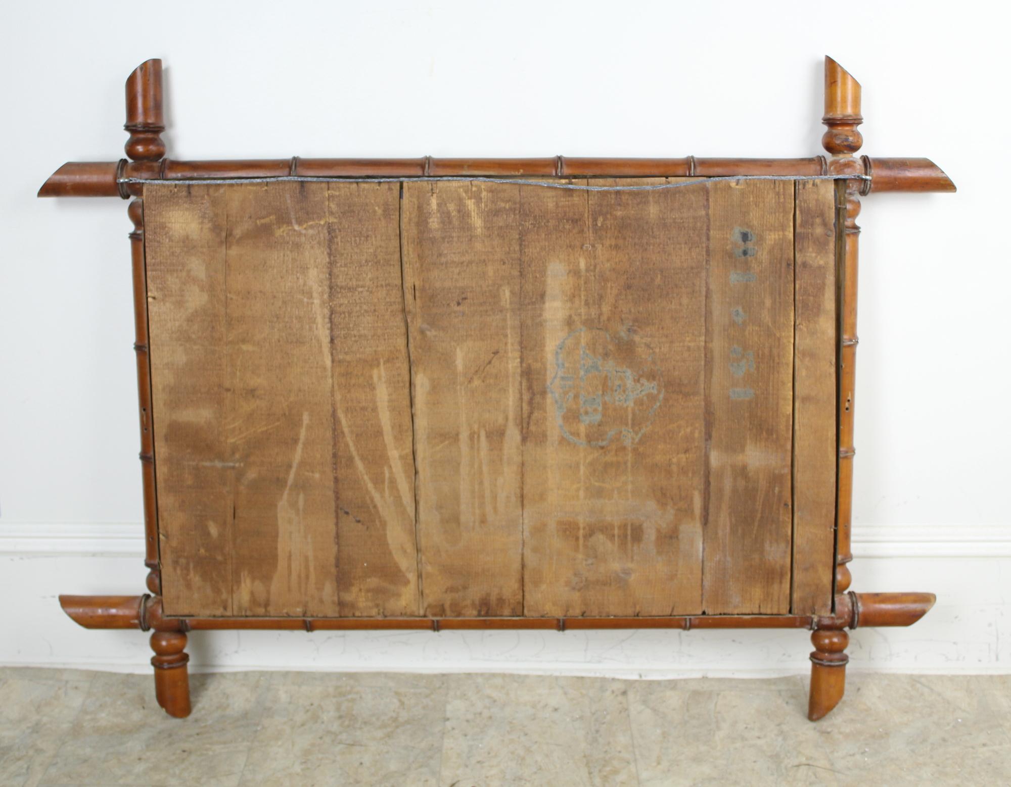 20th Century French Faux Bamboo Mirror