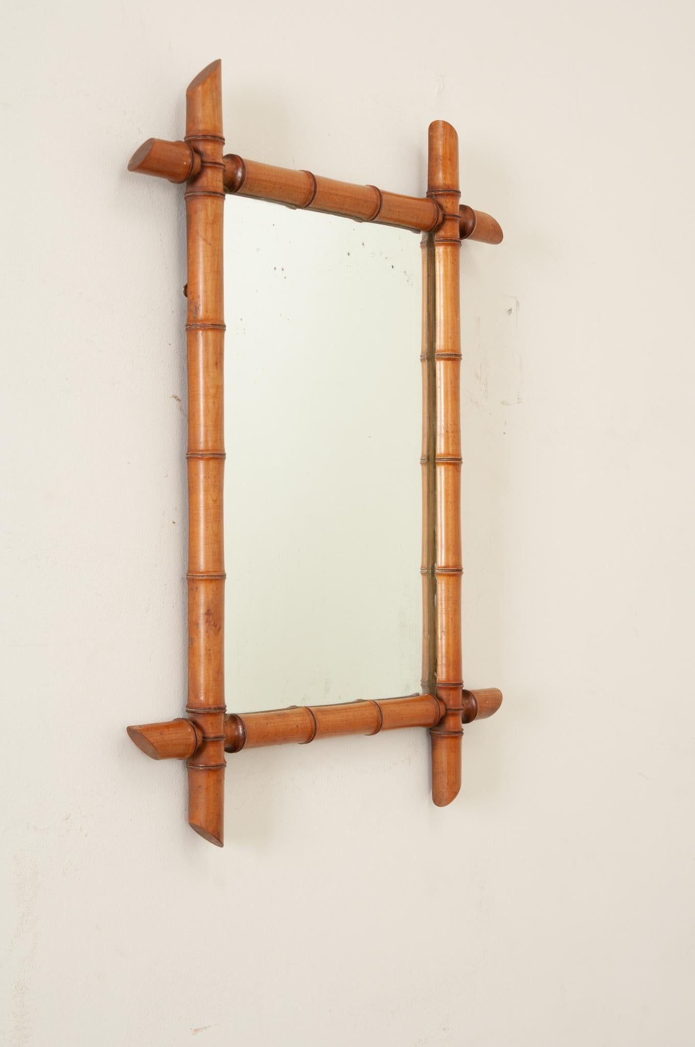 French Faux Bamboo Mirror In Good Condition In Baton Rouge, LA