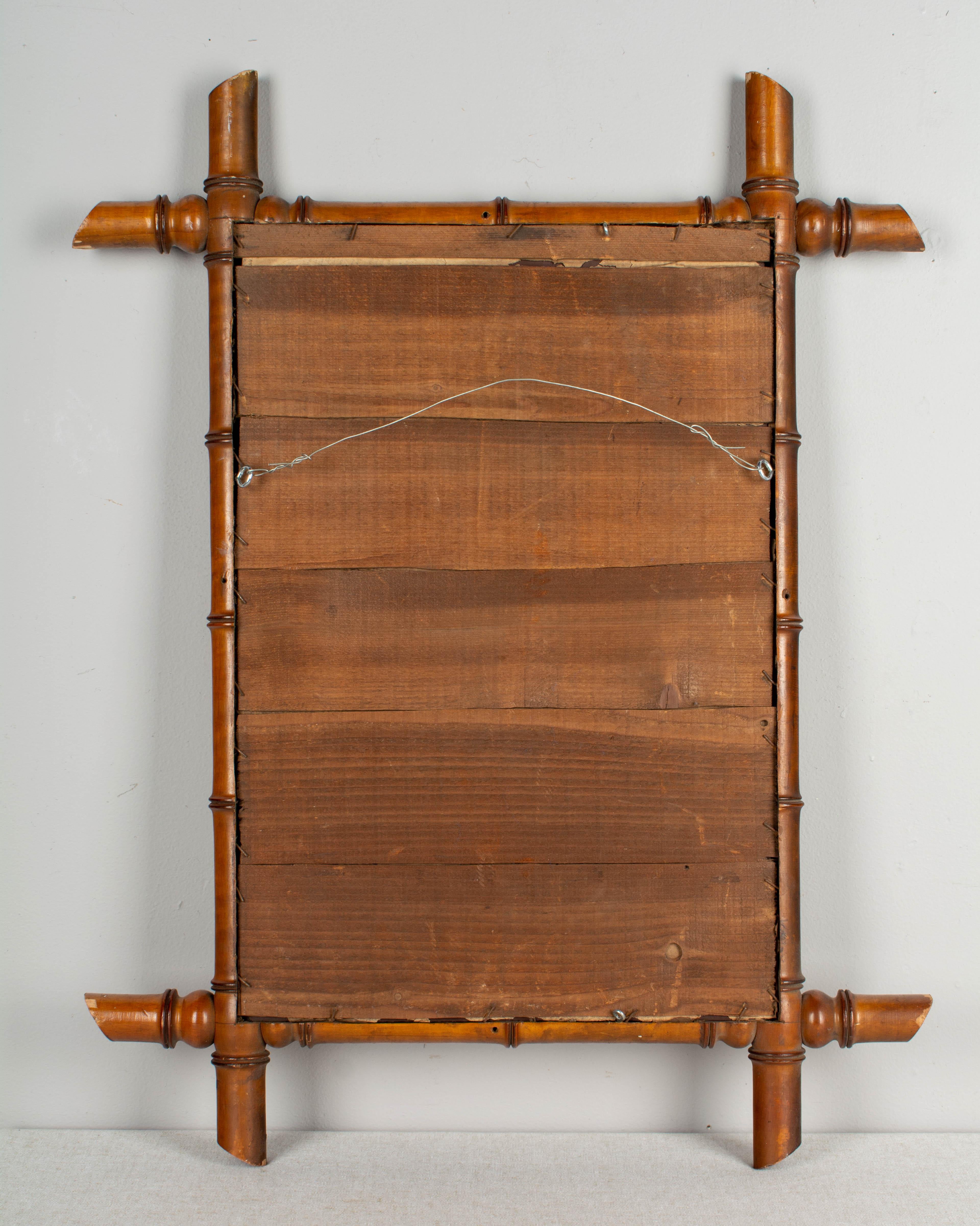 20th Century French Faux Bamboo Mirror