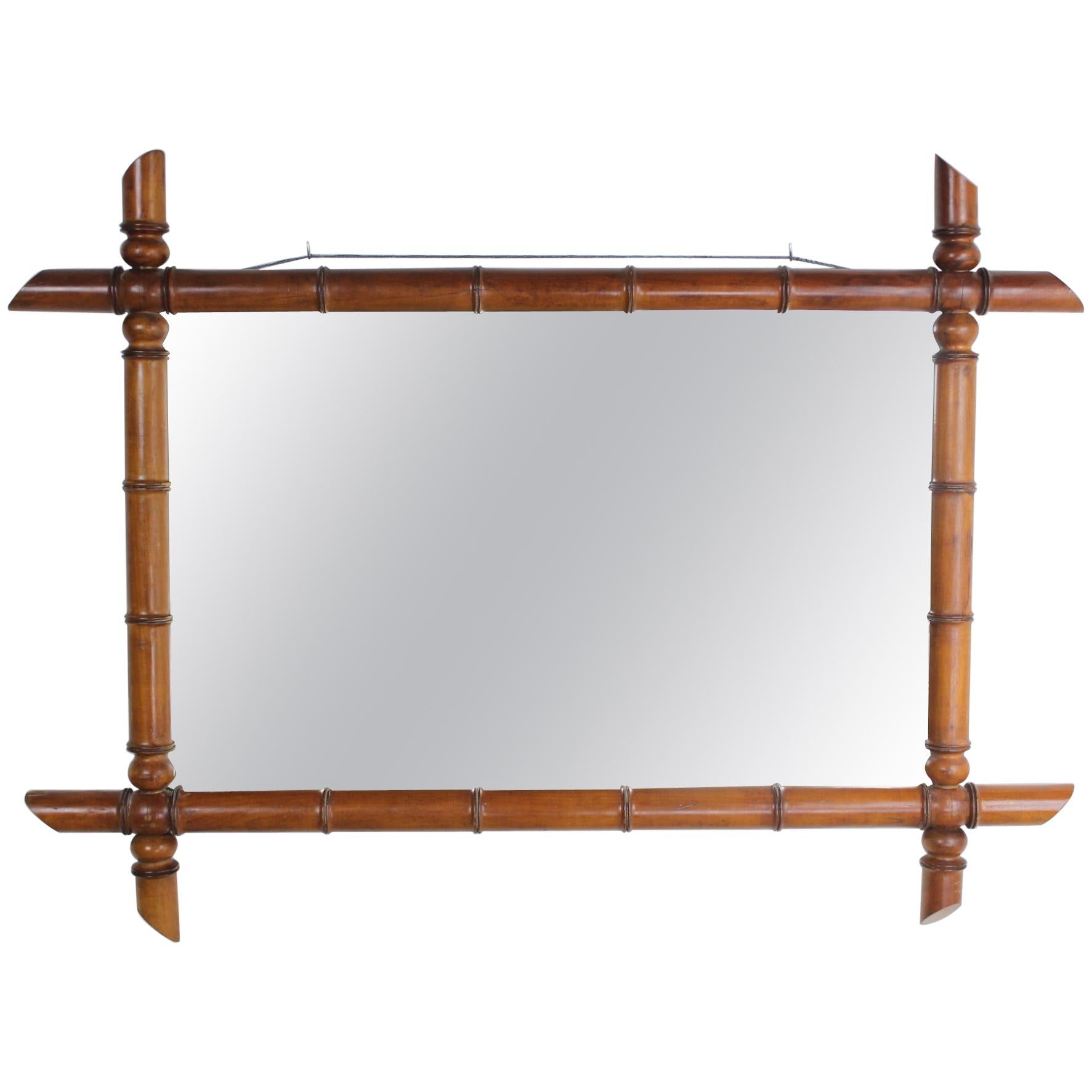 French Faux Bamboo Mirror