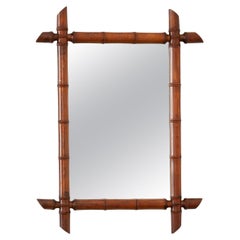 Antique French Faux Bamboo Mirror