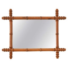 Antique French Faux Bamboo Mirror