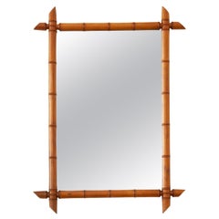 Antique French Faux Bamboo Mirror