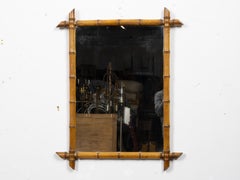 French Faux Bamboo Mirror with Warm Honey Patina, Circa 1900