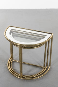 French Faux Bamboo Nesting Tables by Christofle