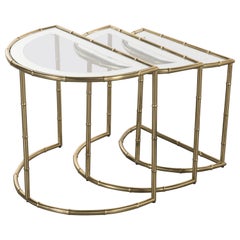 French Faux Bamboo Nesting Tables by Christofle