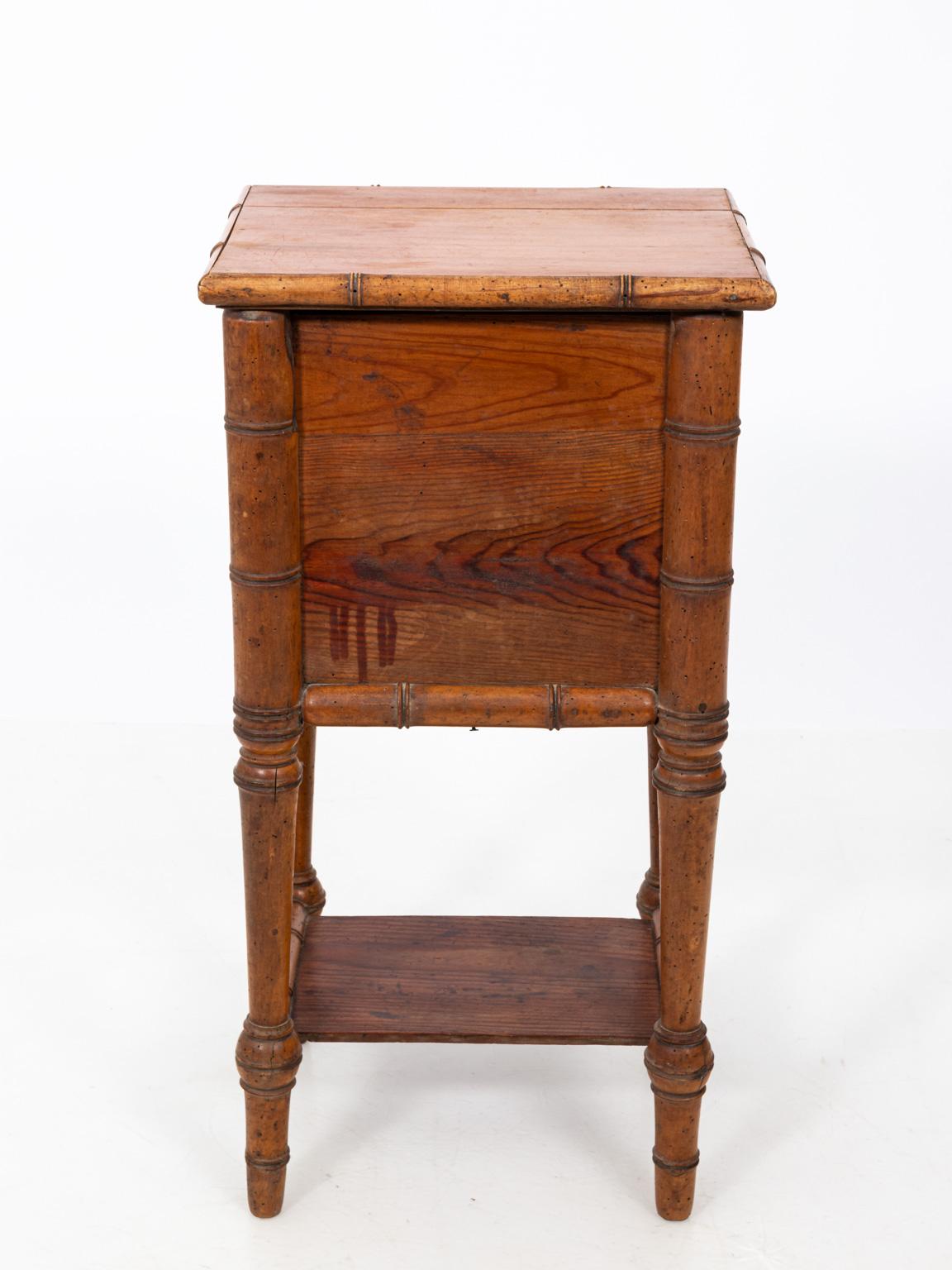 French Faux Bamboo Night Stand In Fair Condition In Stamford, CT