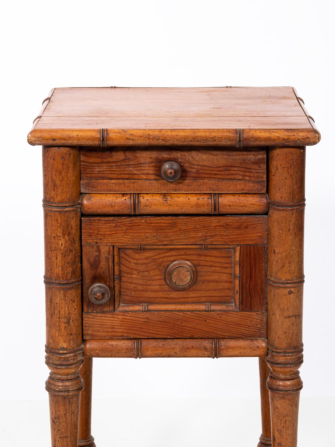 19th Century French Faux Bamboo Night Stand