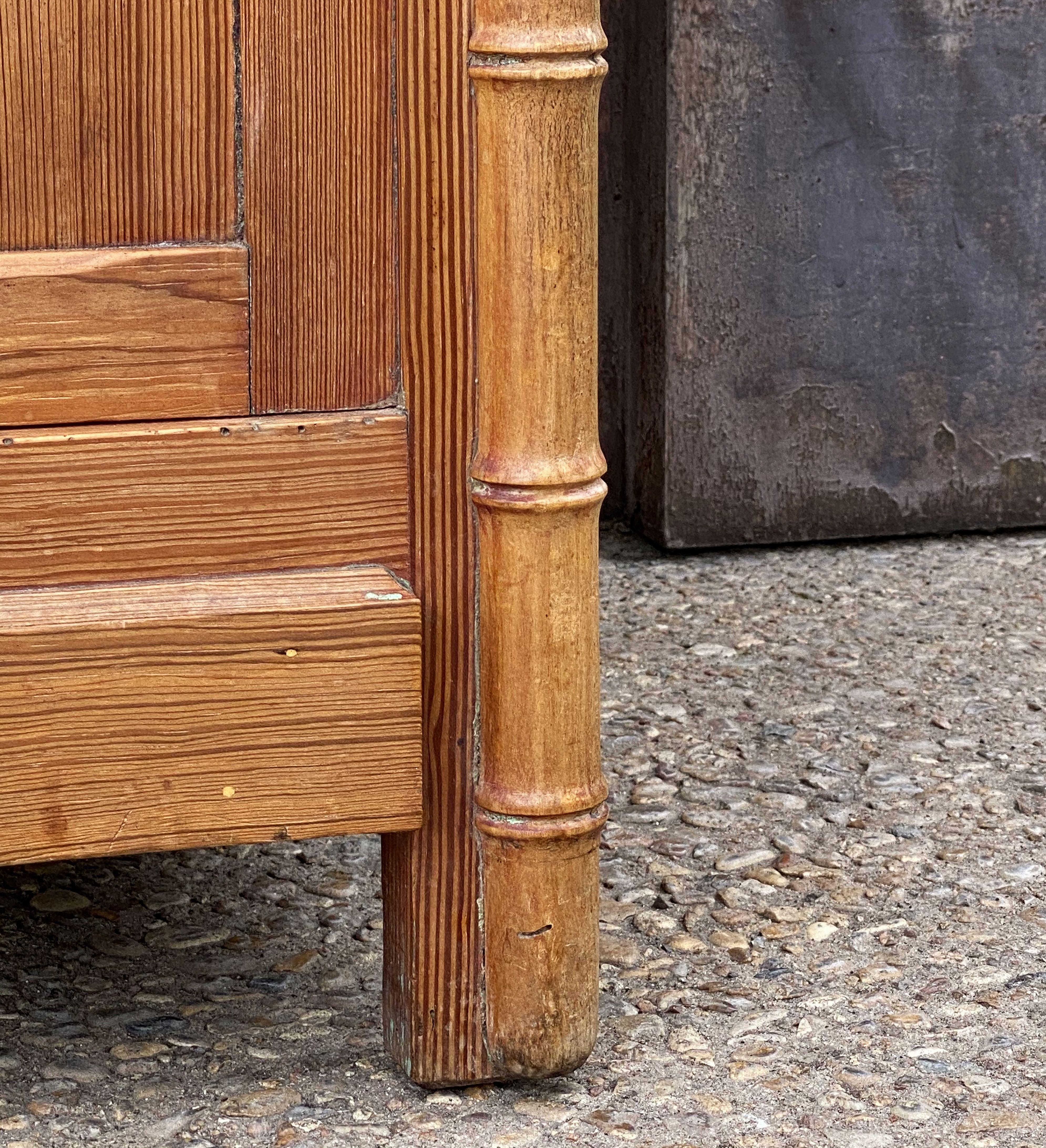 French Faux Bamboo Nightstand or Bedside Table 14