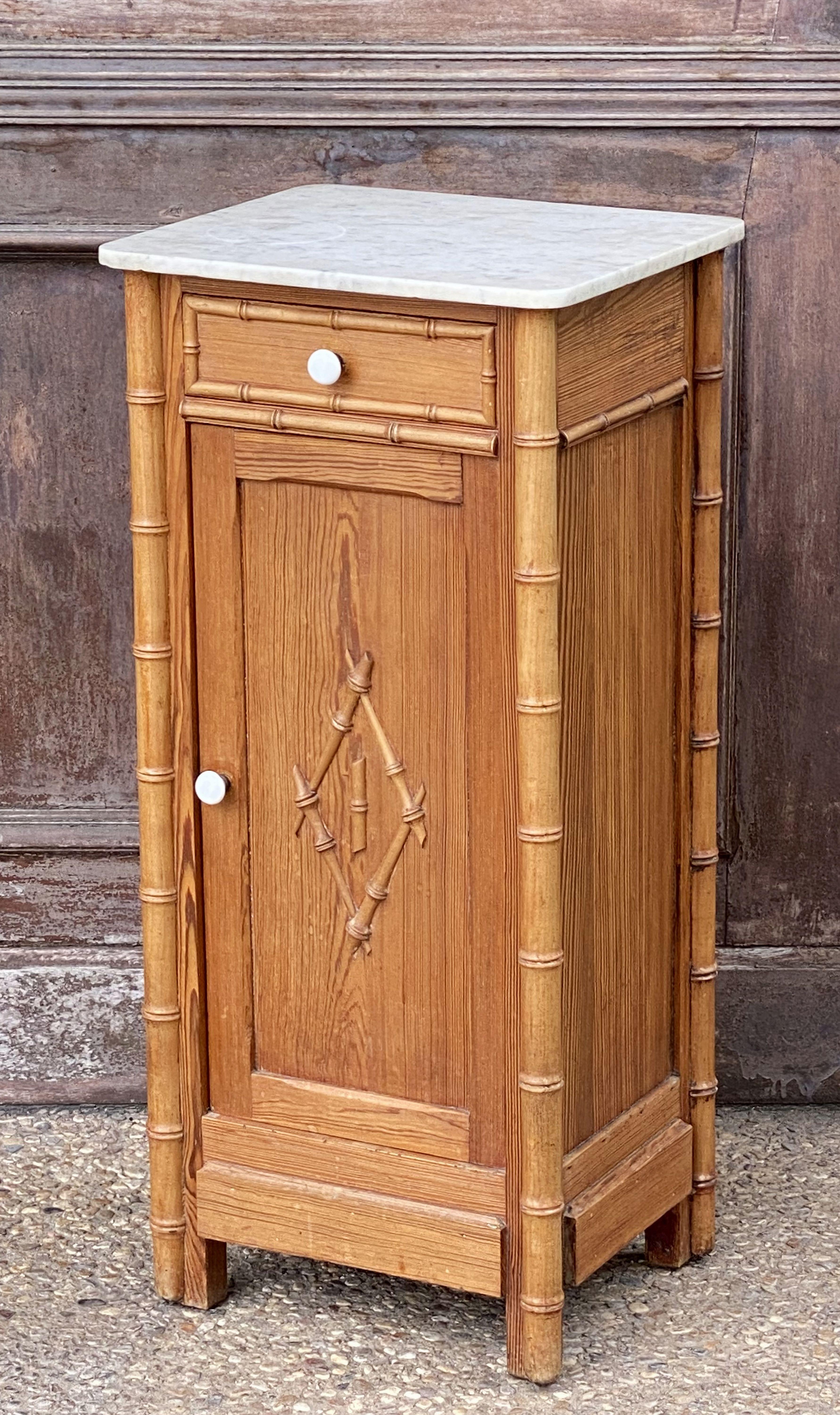 faux bamboo bedside table