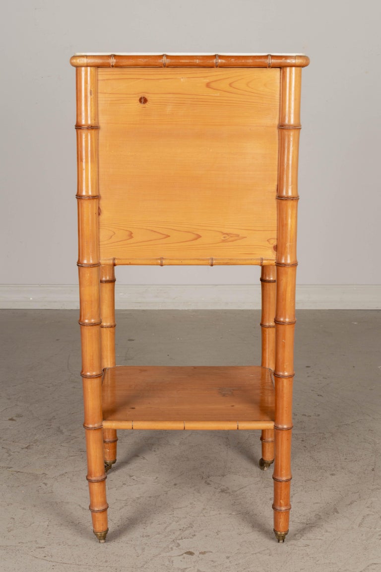 French Faux Bamboo Nightstand or Side Table For Sale at 1stDibs