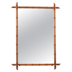 French Faux Bamboo Pine Mirror