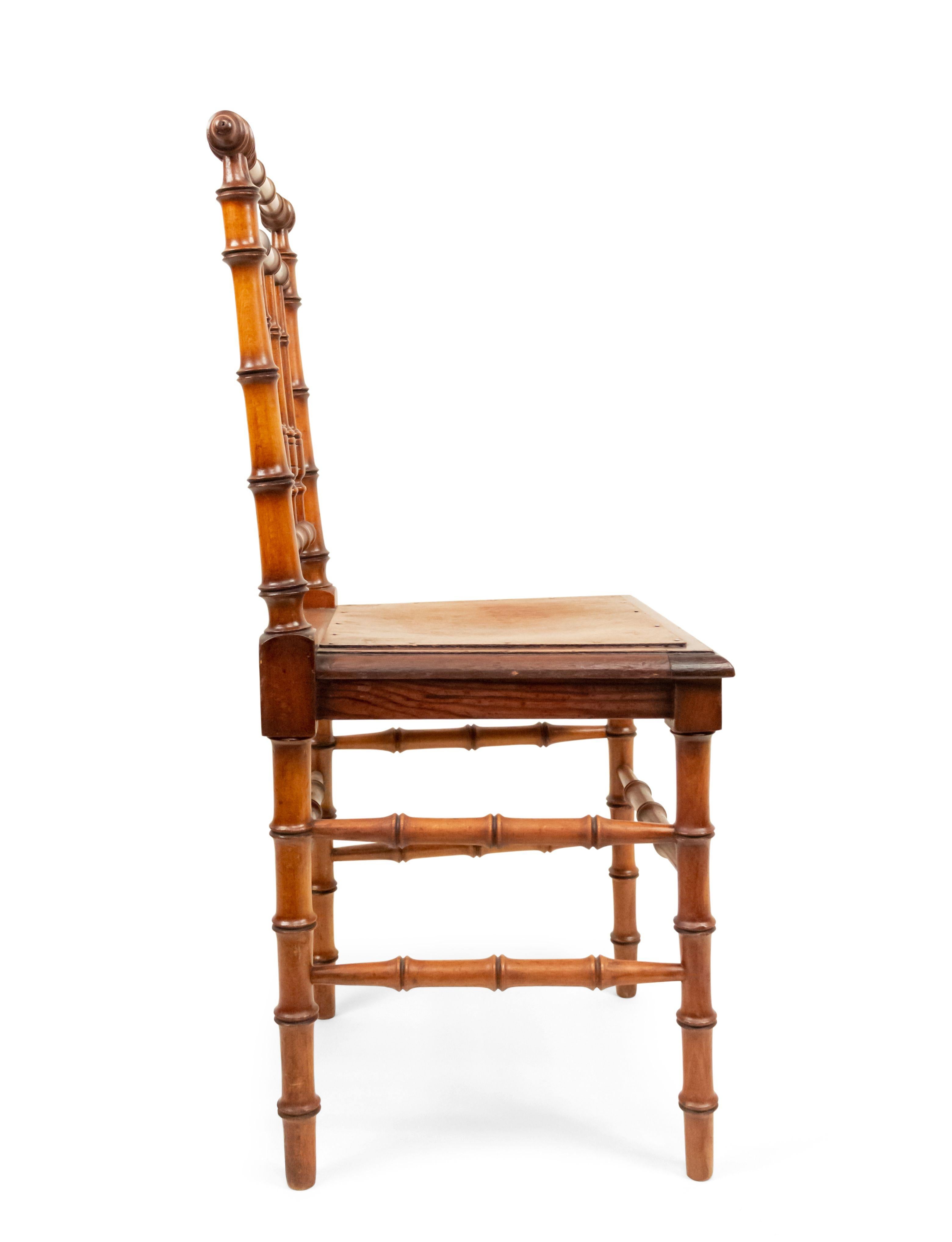  French Faux Bamboo Side Chairs For Sale 2
