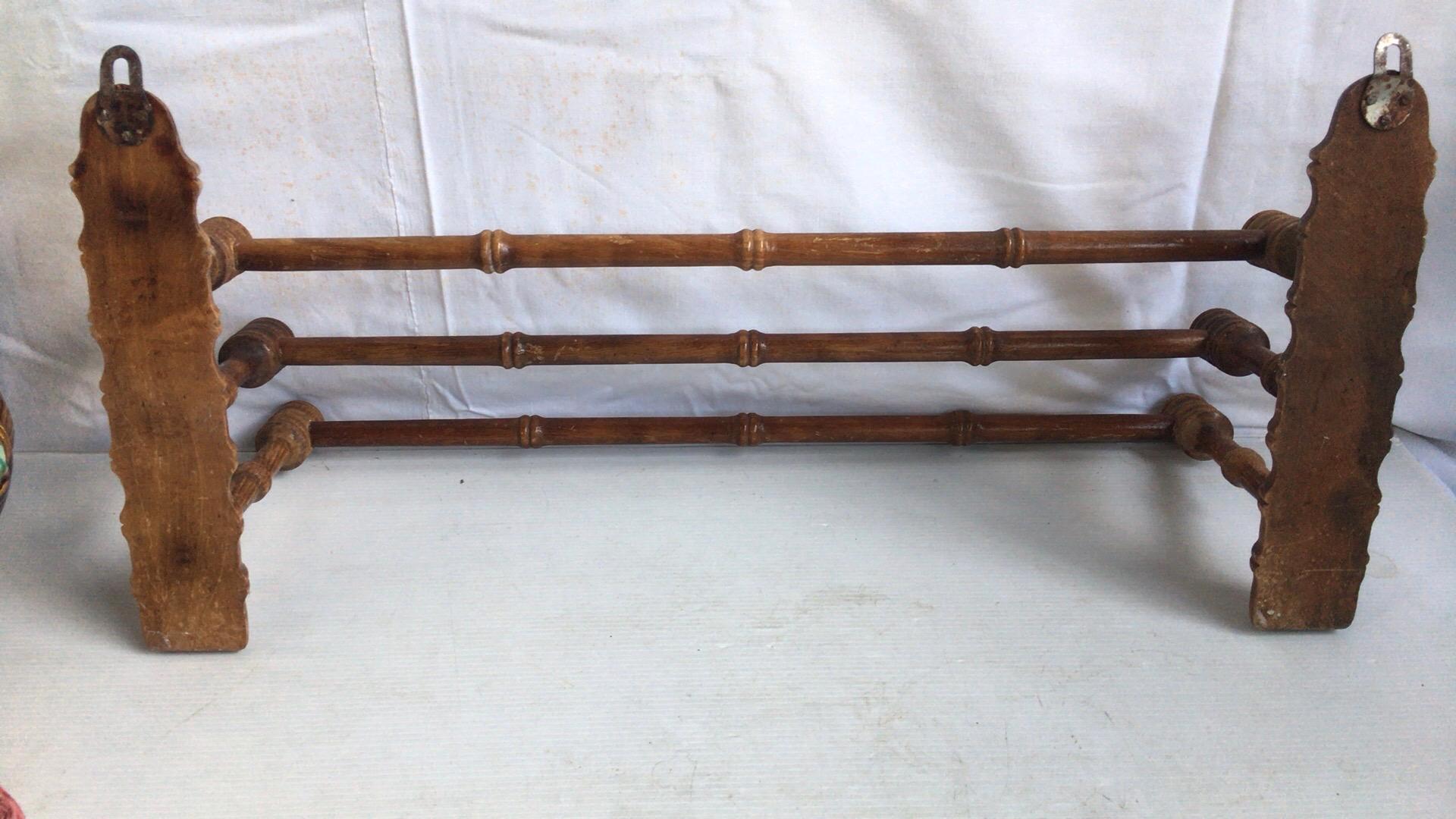 French faux bamboo towel holder, circa 1900.