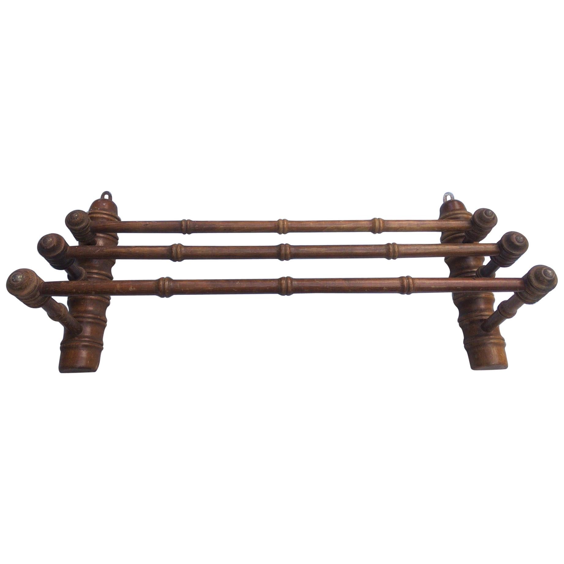 French Faux Bamboo Towel Holder, circa 1900