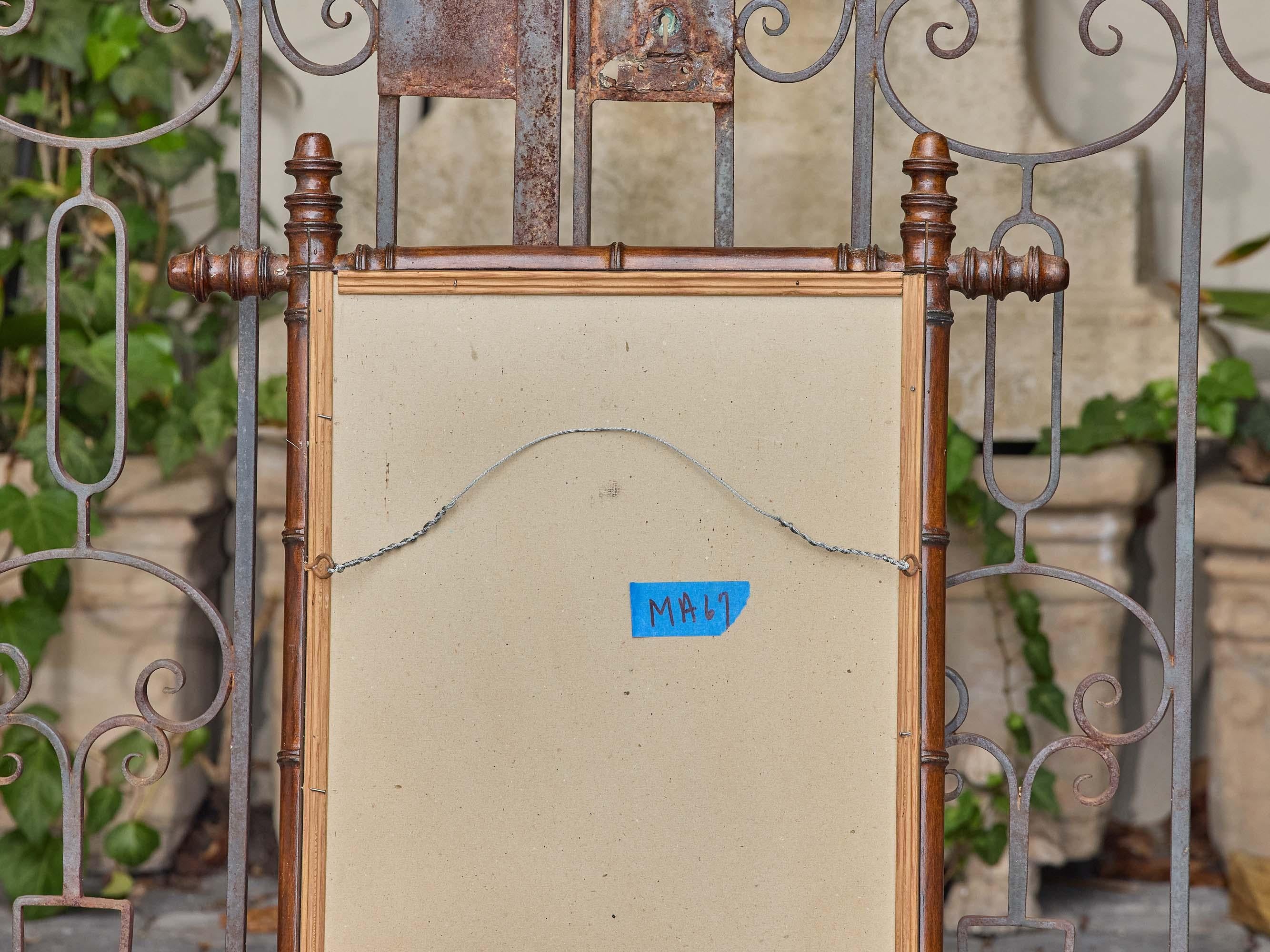 Finto bambù Specchio da parete francese in finto bambù con legno tinto scuro, circa 1900 in vendita