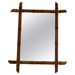 French Faux Bamboo Wood Mirror