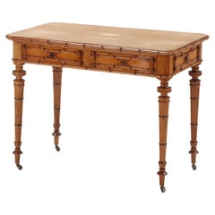 Antique French Faux bamboo writing desk having two drawers circa 1880.